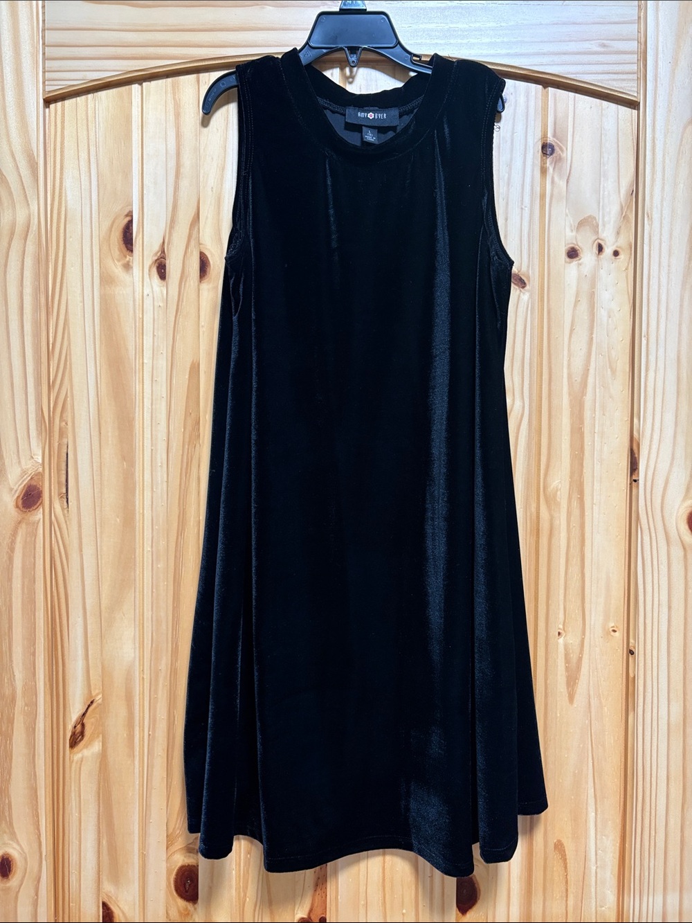 Amy Byer Black Velvet Sleeveless A-Line Dress